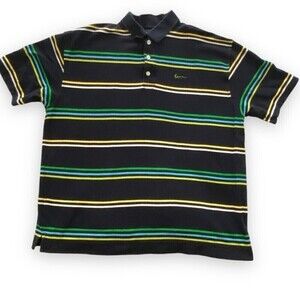 Karl Kani Gold Stripped Polo Men’s Golf Shirt Breathable Big N Tall Shortsleeved